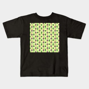 Tropical Pinapple and Leaves Pattern Kids T-Shirt